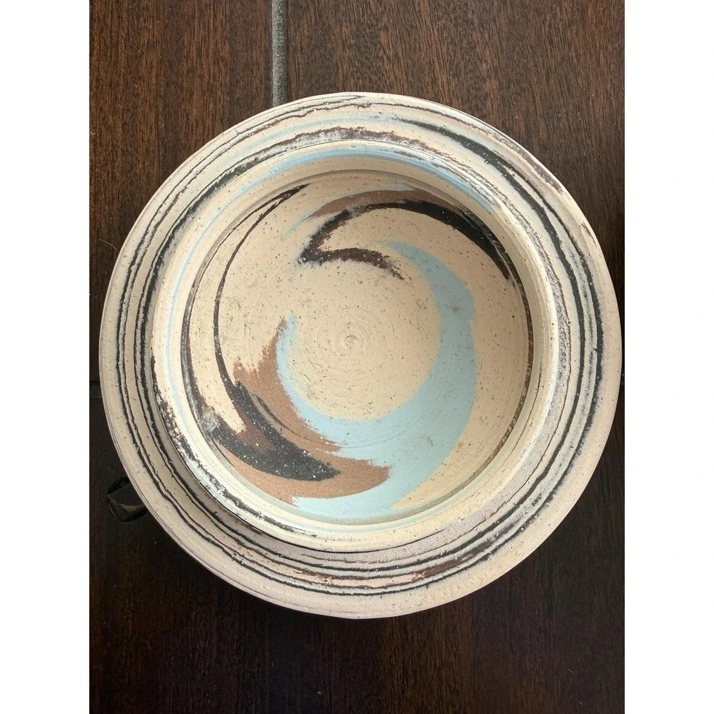 Paula Jean Peterson Studio Vintage Pottery Bowl w/Covered Lid Signed Dated 1995
